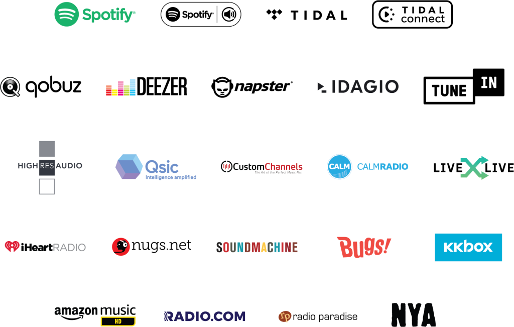 BluOS支援串流平台,包含 TIDAL、Spotify、KKBOX、Qobuz,台灣用家首選