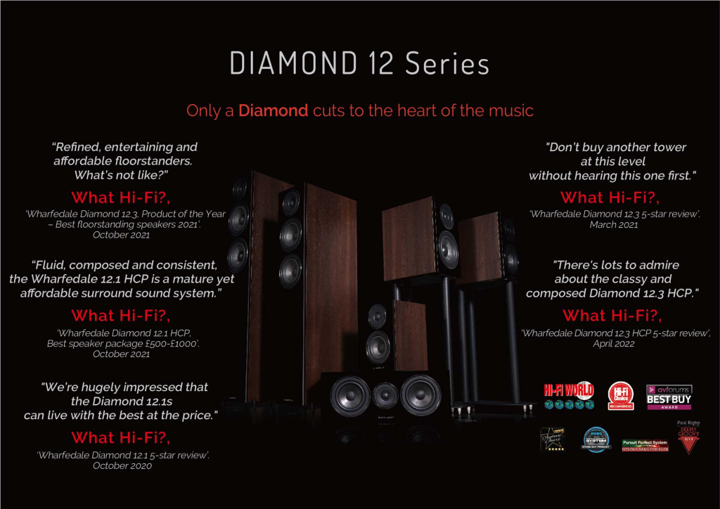 Wharfedale Diamond 12系列全系列,書架落地中置天空環繞,迎家音響台灣授權代理