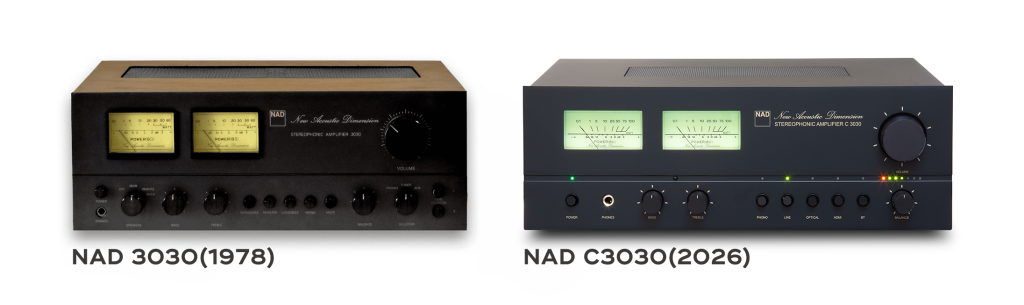 原版 NAD 3030 與新版 NAD C 3030 的外觀比較,迎家音響台灣授權總代理